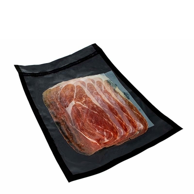 Geprägte lebensmittelechte schwarze und durchsichtige Vakuumbeutel aus Kunststoff CE für die Aufbewahrung von Fleisch