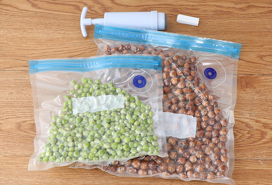 Nylon-Vakuum-Lebensmittelversiegelungsbeutel, benutzerdefinierte, wiederverschließbare Lebensmittelverpackung mit Reißverschluss