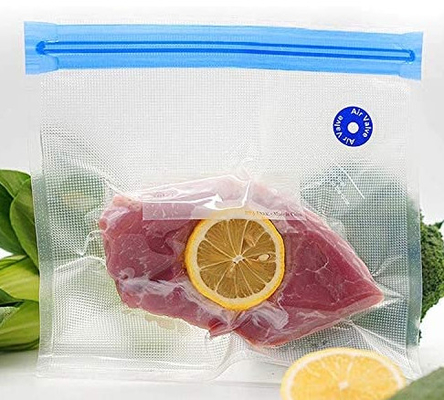 Luftdichter Lebensmittel-Vakuumbeutel, transparenter Reißverschluss, Sous-Vide-Beutel, Einweg-Luftventil