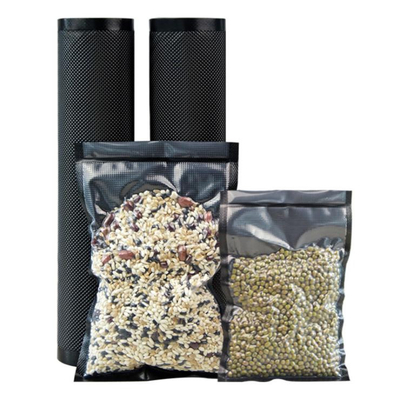 Nahrungsmittelgrad-vorgeschnittenes Vakuumsatz Rolls-Schwarzes/klarer Ziplock-Vakuumdichtungs-Speicher Rolls