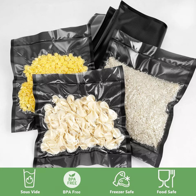 Nahrungsmittelgrad-vorgeschnittenes Vakuumsatz Rolls-Schwarzes/klarer Ziplock-Vakuumdichtungs-Speicher Rolls