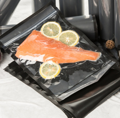 Sackt strukturierte schwarze Dichtung des Plastikfreien raumes Vakuum4 MIL Thickness ein