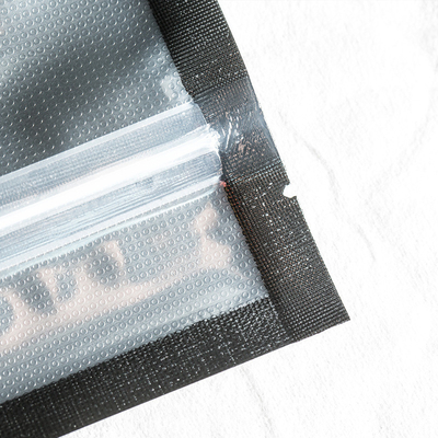 Sackt strukturierte schwarze Dichtung des Plastikfreien raumes Vakuum4 MIL Thickness ein