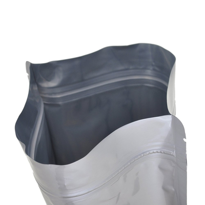 Heißsiegelbare Metallic-Silberfolie-Mylar-Druckverschlussbeutel Standbodenbeutel zur Aufbewahrung von Lebensmitteln